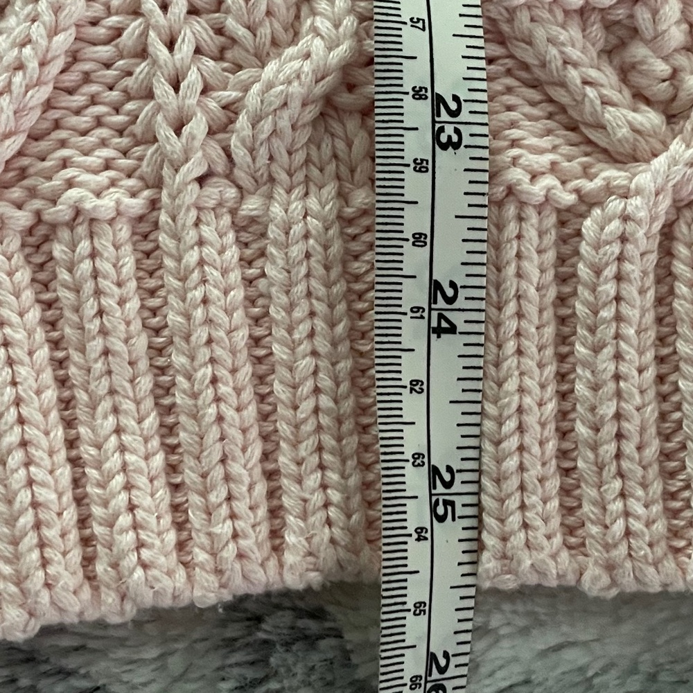 Title: Chaps • Ralph Lauren Pink CHANKY Cable Knit Mock Neck Sweater • Size L - Picture 5 of 9